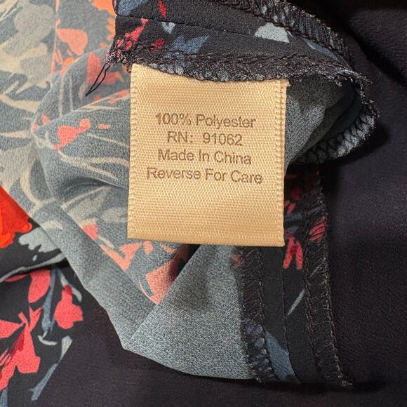 Standards & Practices Size 2X Dress Maxi Asymmetric High Low Long Sleeve Floral - Picture 7 of 13